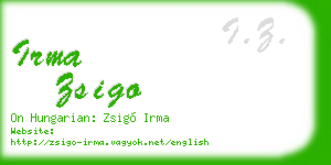 irma zsigo business card